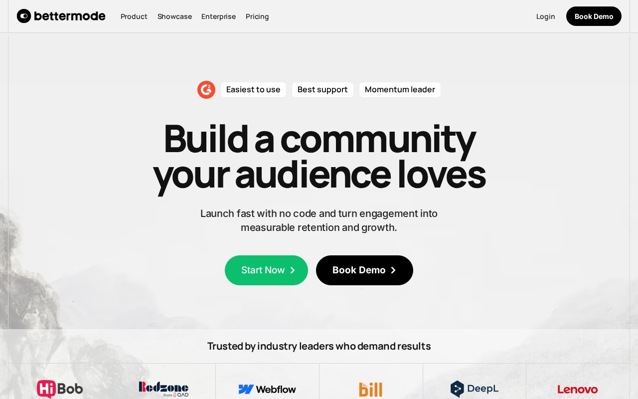 Screenshot of the Bettermode website