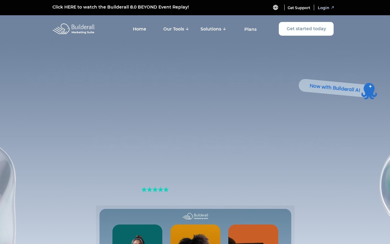 Screenshot of the Builderall website