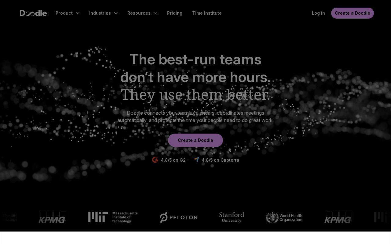 Screenshot of the Doodle website