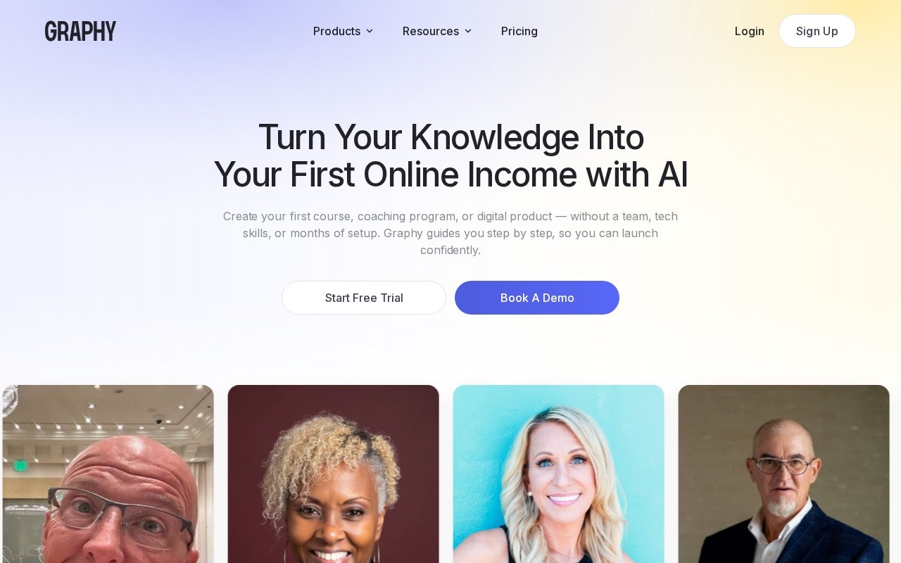 Screenshot of the Graphy website