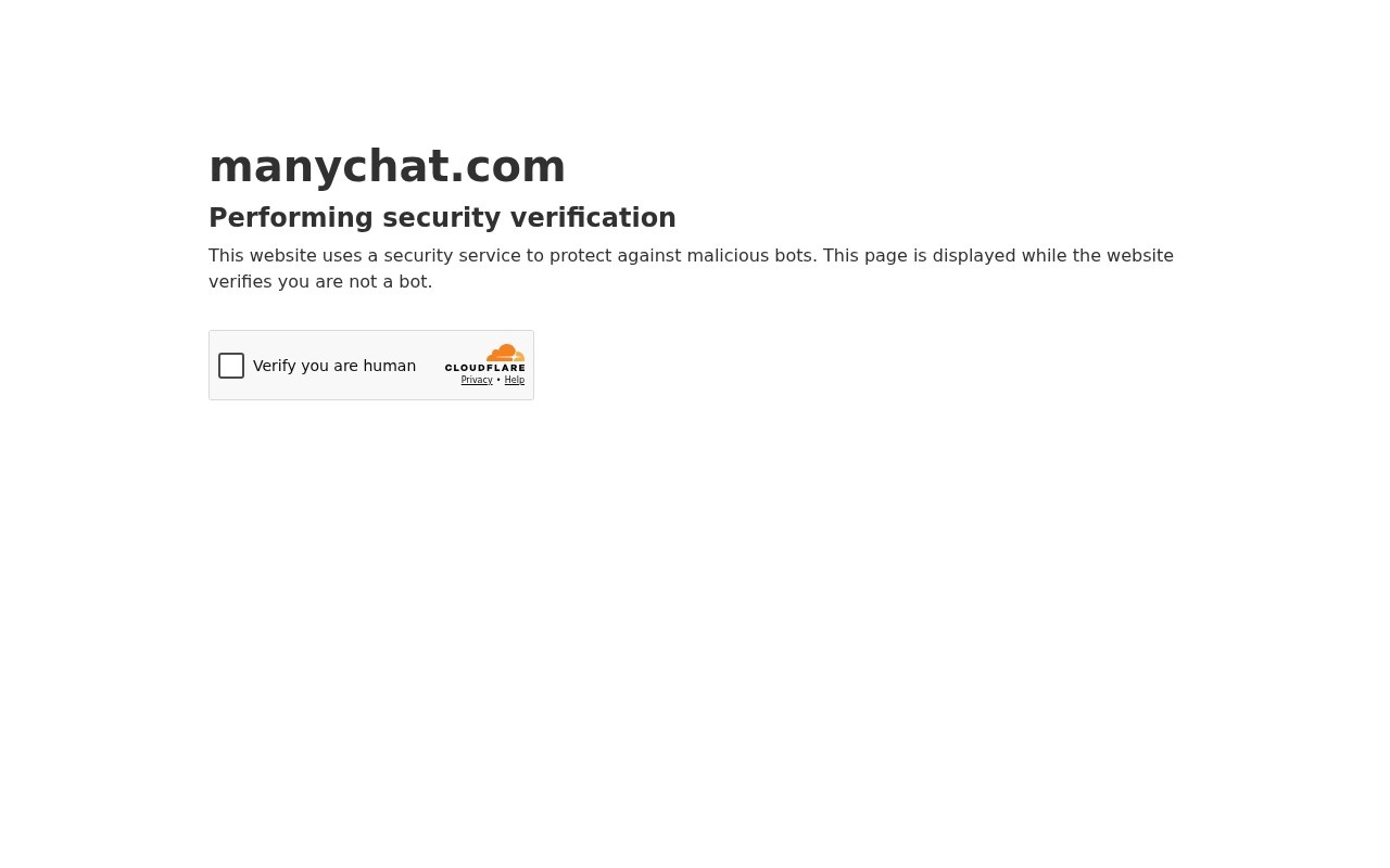 Screenshot of the Manychat website