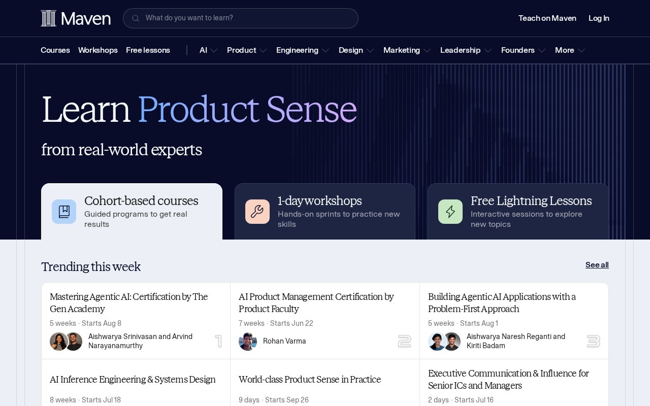 Screenshot of the Maven website