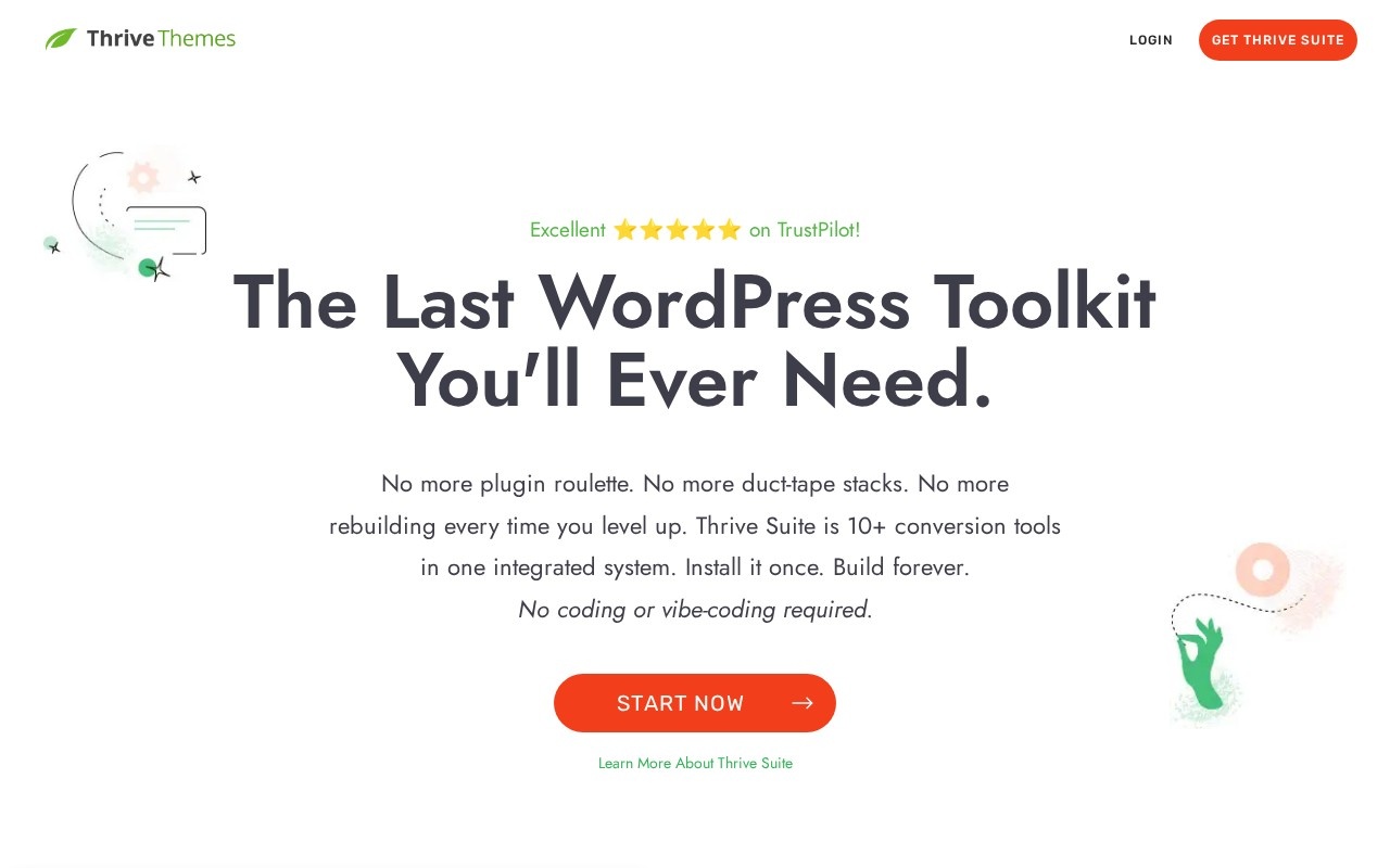 Screenshot of the Thrive Suite website